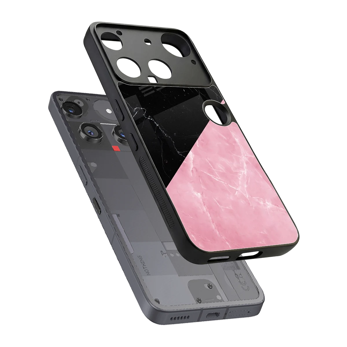 Obsidian Rose sleek nothing phone 3 cover with tempered glass back and TPU edges