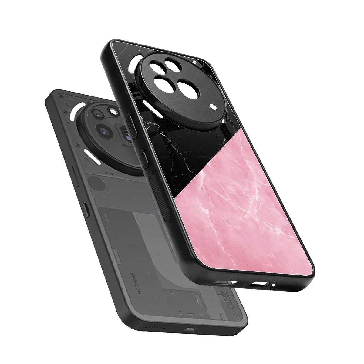 Obsidian Rose sleek nothing phone 3a pro cover with tempered glass back and TPU edges