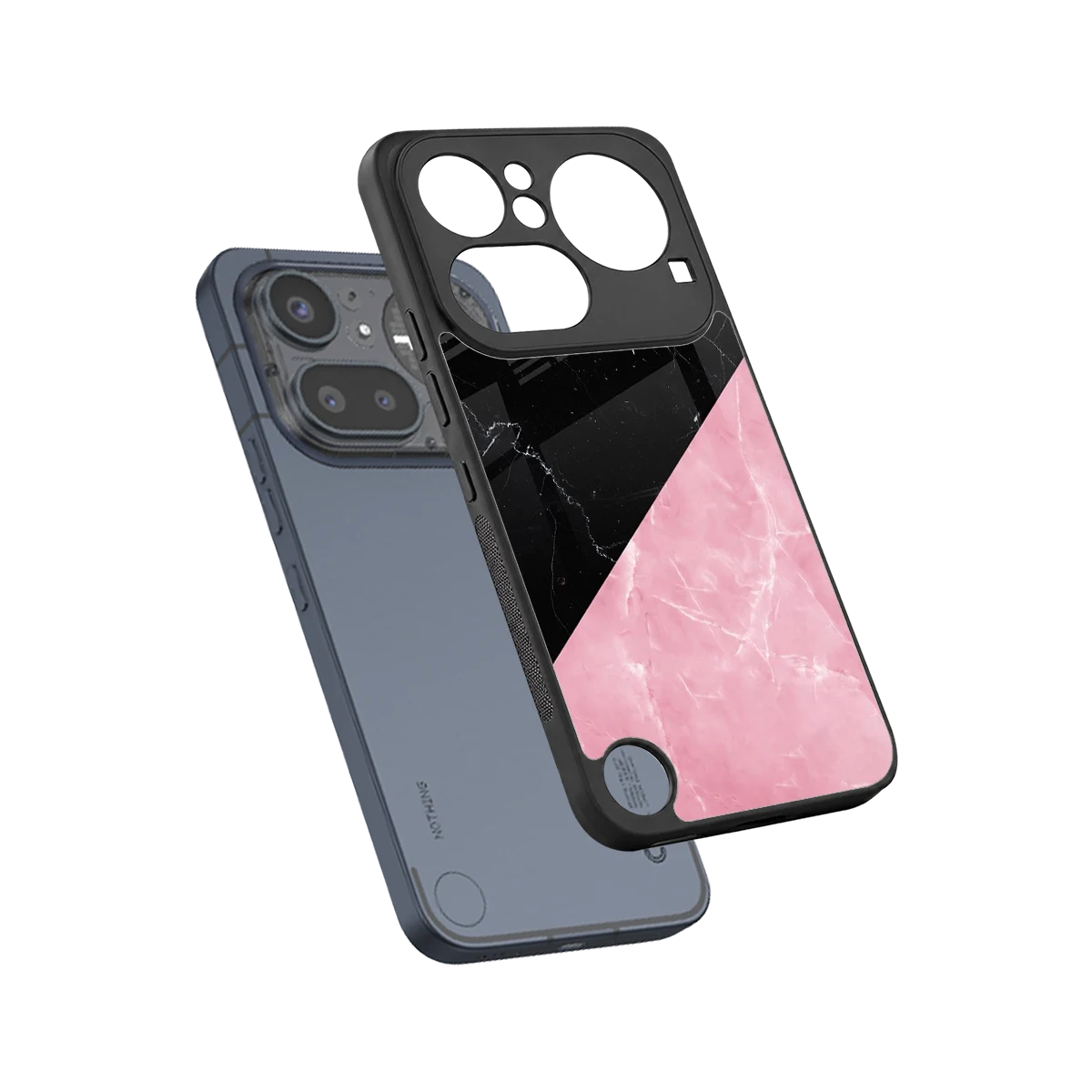 Obsidian Rose sleek nothing phone 4a pro cover with tempered glass back and TPU edges
