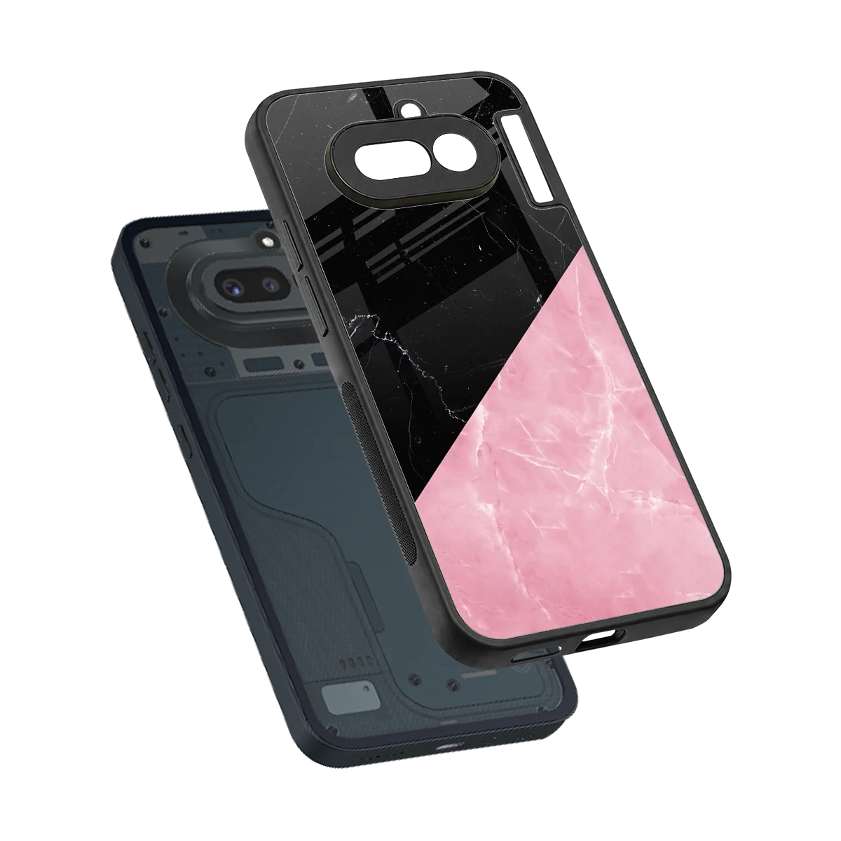 Obsidian Rose sleek nothing phone 4a cover with tempered glass back and TPU edges
