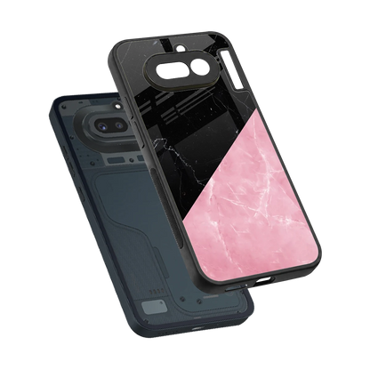 Obsidian Rose sleek nothing phone 4a cover with tempered glass back and TPU edges