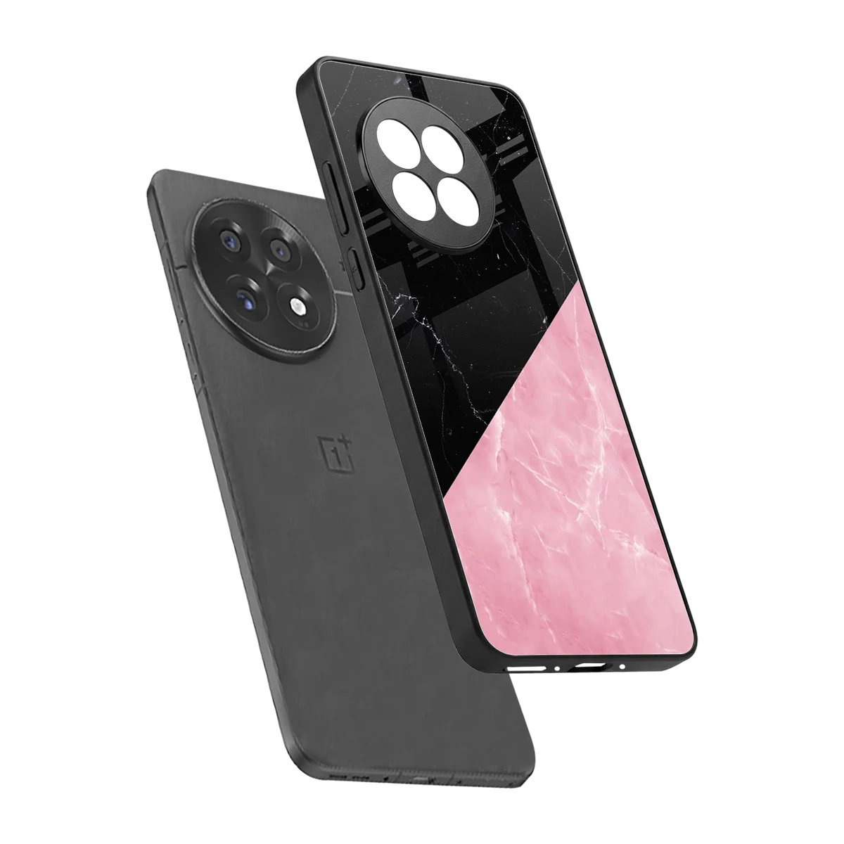Obsidian Rose sleek oneplus 13r cover with tempered glass back and TPU edges