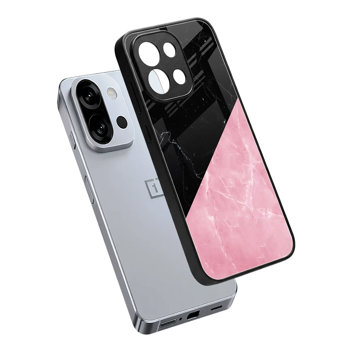 Obsidian Rose sleek oneplus 13s cover with tempered glass back and TPU edges