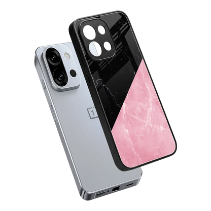 Obsidian Rose sleek oneplus 13s cover with tempered glass back and TPU edges