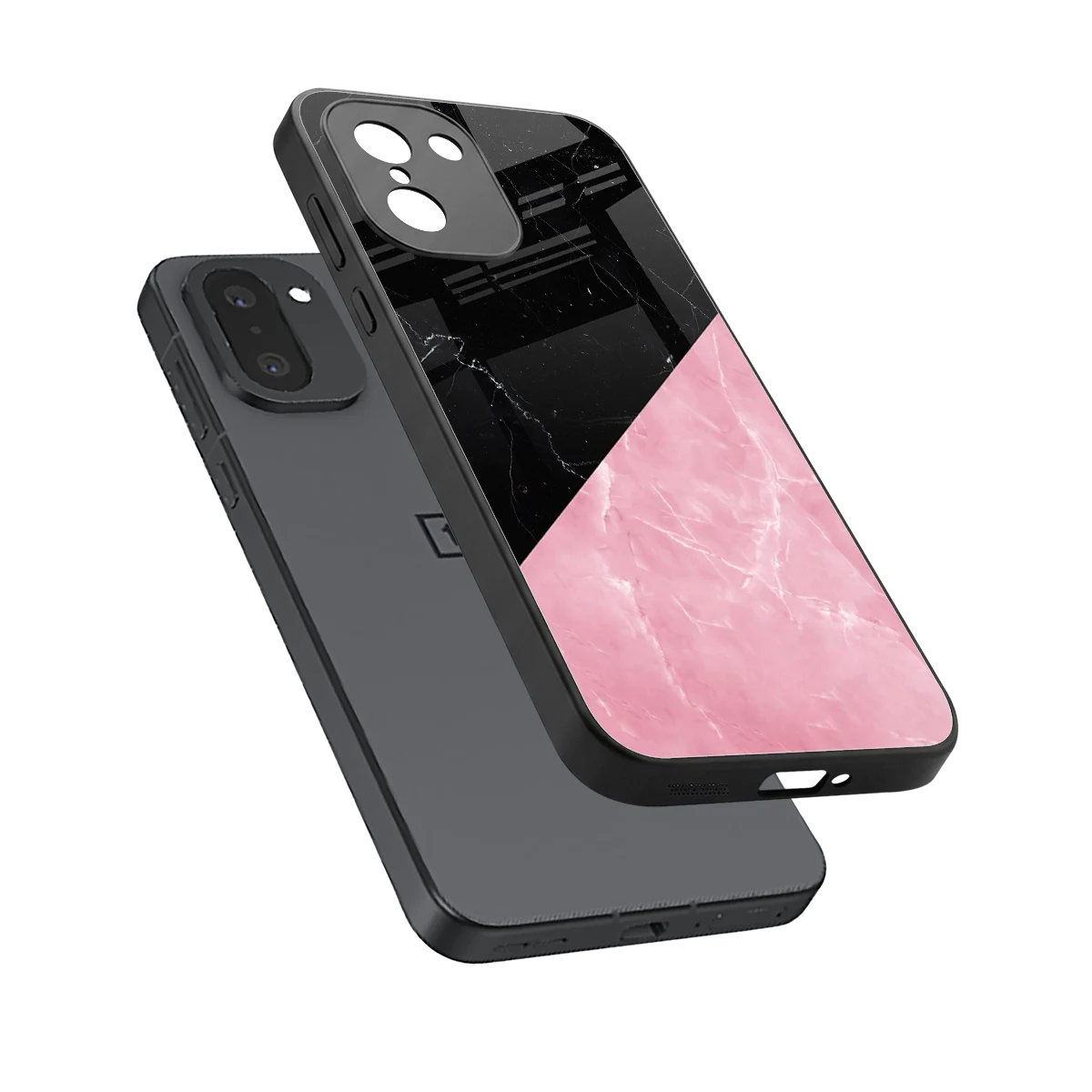 Obsidian Rose sleek oneplus 15r cover with tempered glass back and TPU edges