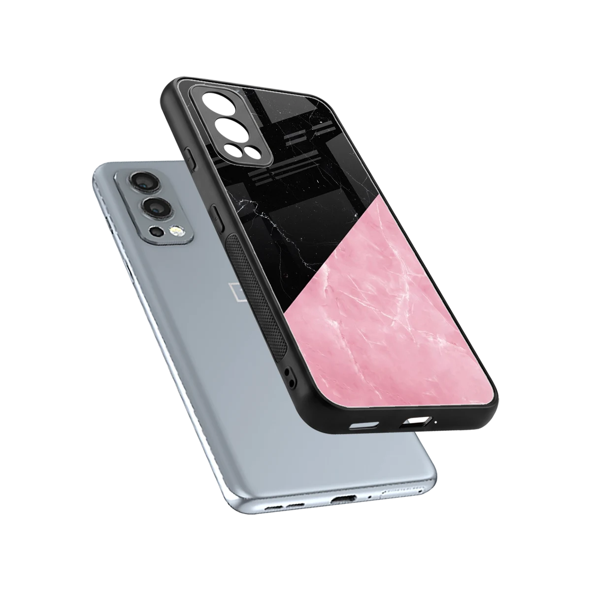 Obsidian Rose sleek oneplus nord 2 cover with tempered glass back and TPU edges