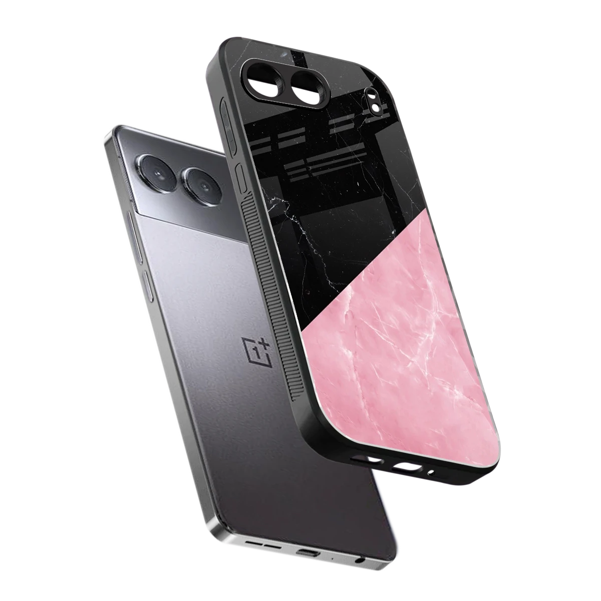 Obsidian Rose sleek oneplus nord 4 cover with tempered glass back and TPU edges