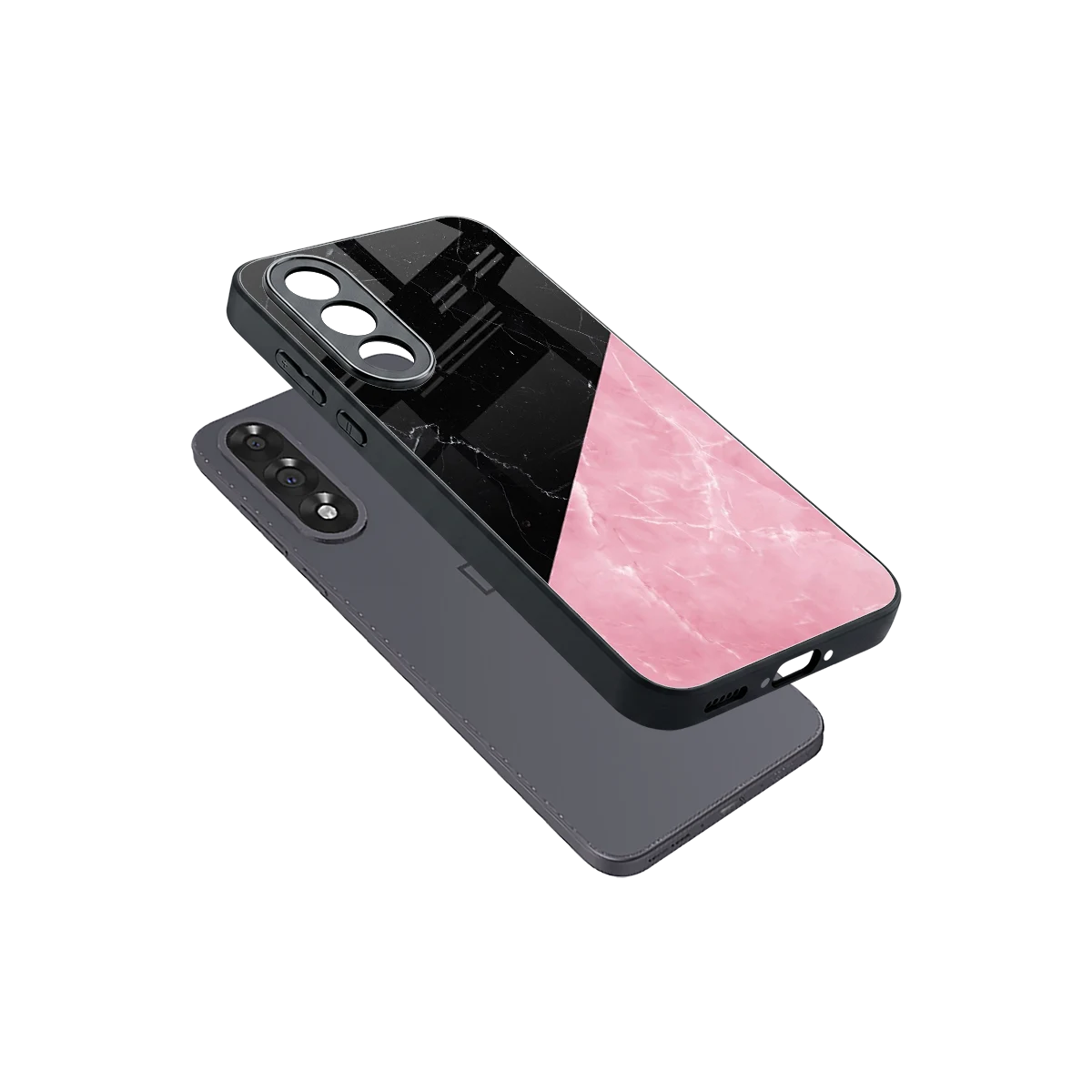 Obsidian Rose sleek oneplus nord 5 cover with tempered glass back and TPU edges