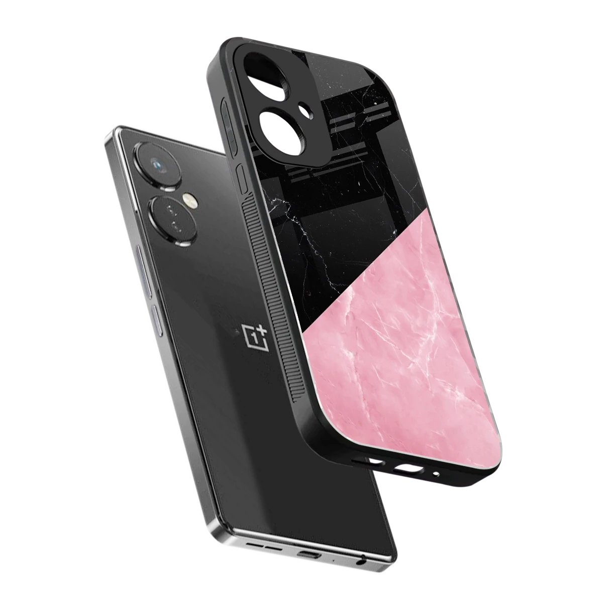 Obsidian Rose sleek oneplus nord ce 3 cover with tempered glass back and TPU edges