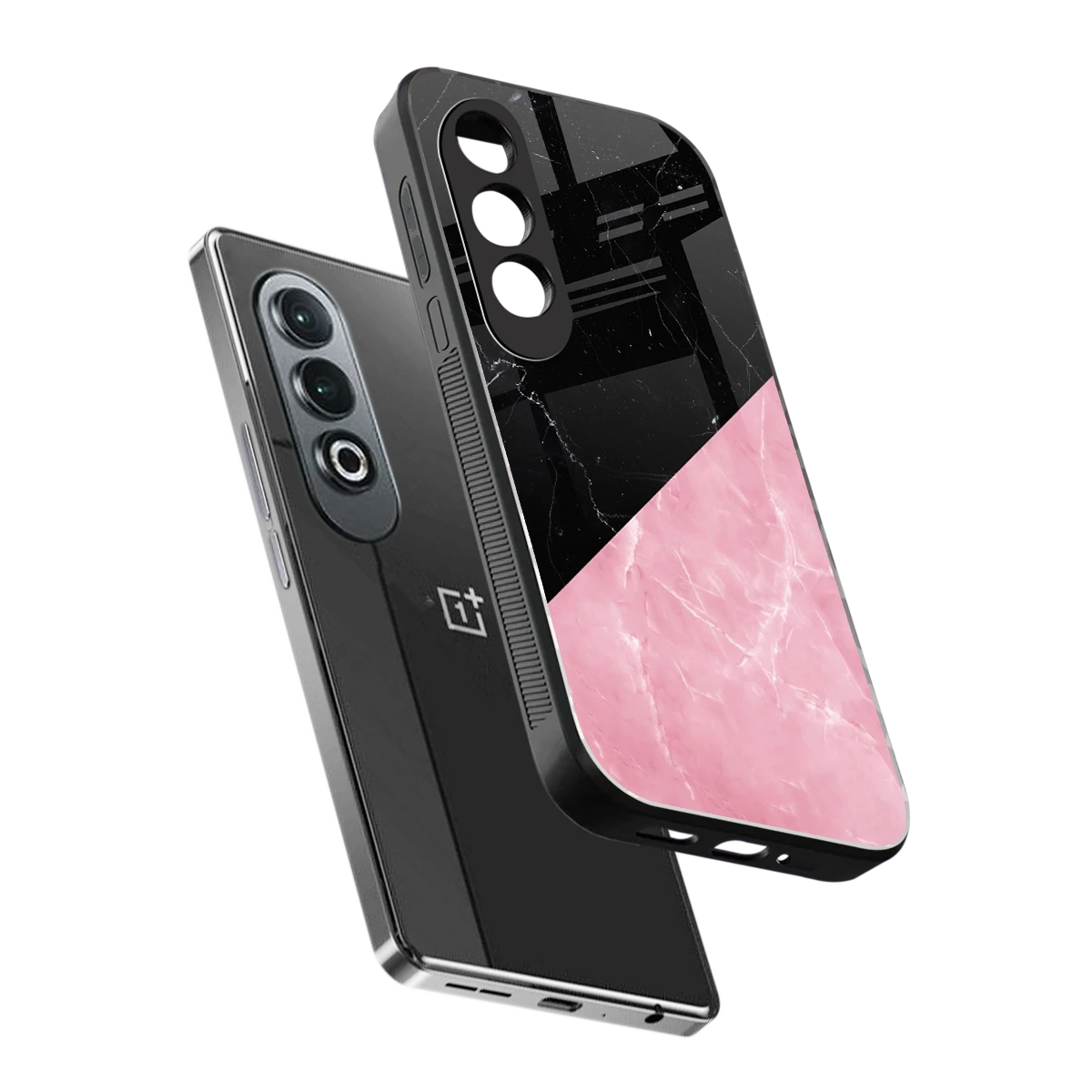 Obsidian Rose sleek oneplus nord ce 4 cover with tempered glass back and TPU edges