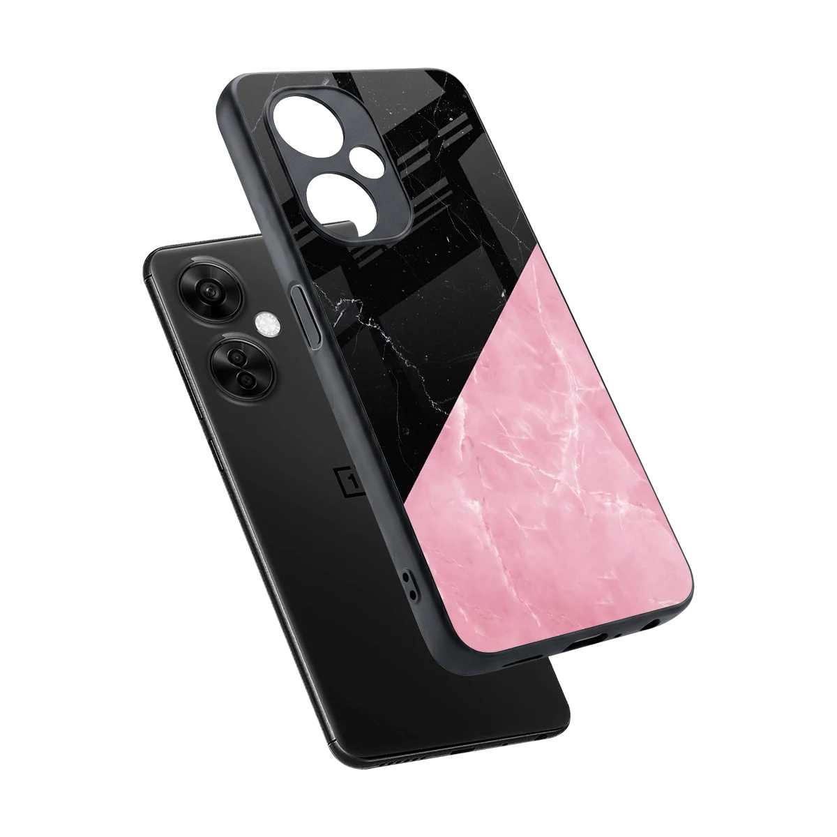 Obsidian Rose sleek oneplus nord ce 3 lite cover with tempered glass back and TPU edges