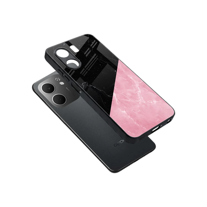 Obsidian Rose sleek oppo a5x 5g cover with tempered glass back and TPU edges