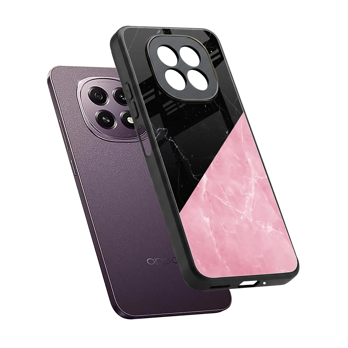 Obsidian Rose sleek oppo f29 5g cover with tempered glass back and TPU edges
