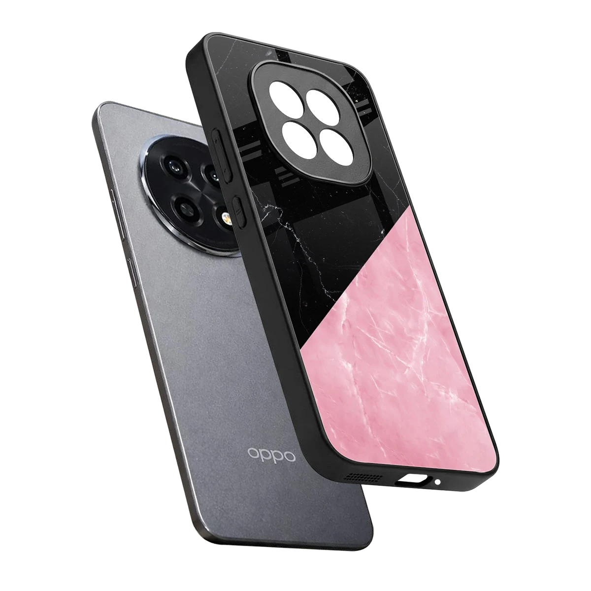 Obsidian Rose sleek oppo f29 pro 5g cover with tempered glass back and TPU edges