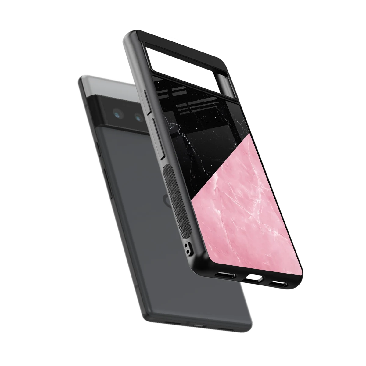 Obsidian Rose sleek google pixel 6 pro cover with tempered glass back and TPU edges