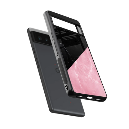 Obsidian Rose sleek google pixel 6a cover with tempered glass back and TPU edges