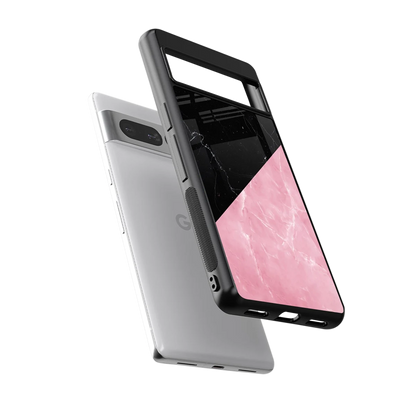 Obsidian Rose sleek google pixel 7 pro cover with tempered glass back and TPU edges