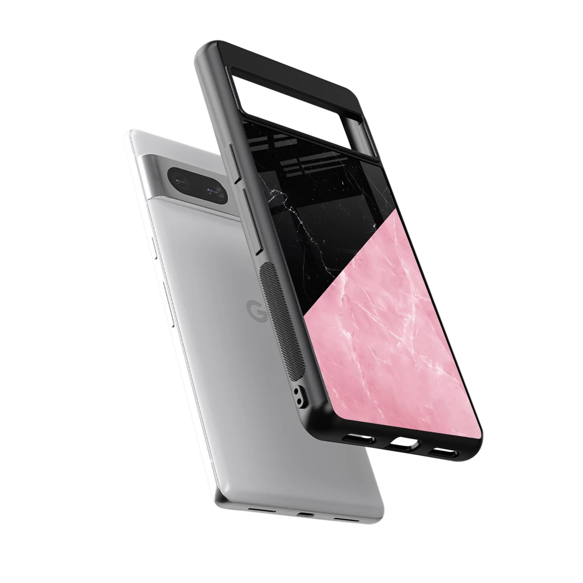 Obsidian Rose sleek google pixel 7 cover with tempered glass back and TPU edges