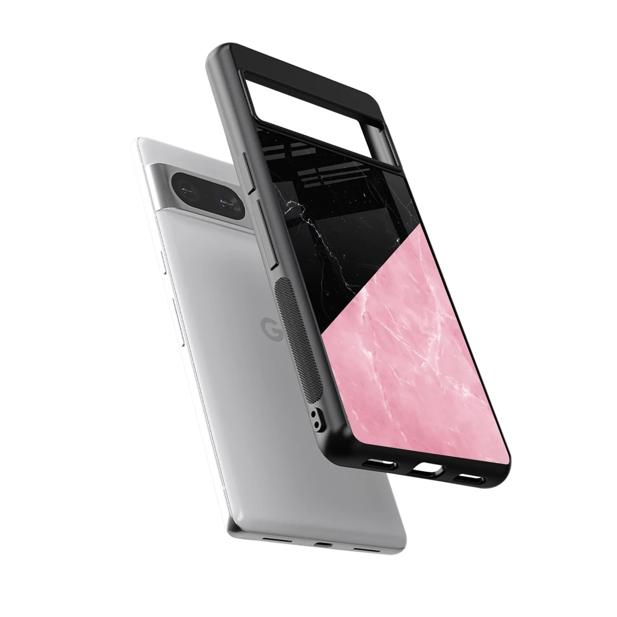 Obsidian Rose sleek google pixel 8 cover with tempered glass back and TPU edges