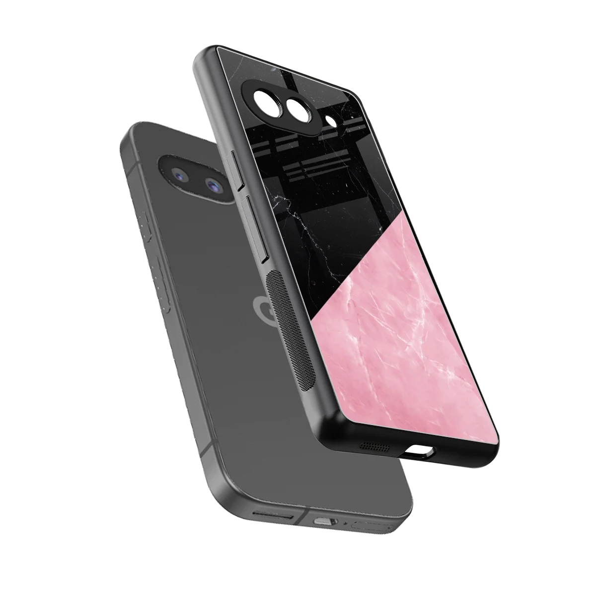 Obsidian Rose sleek google pixel 9a cover with tempered glass back and TPU edges