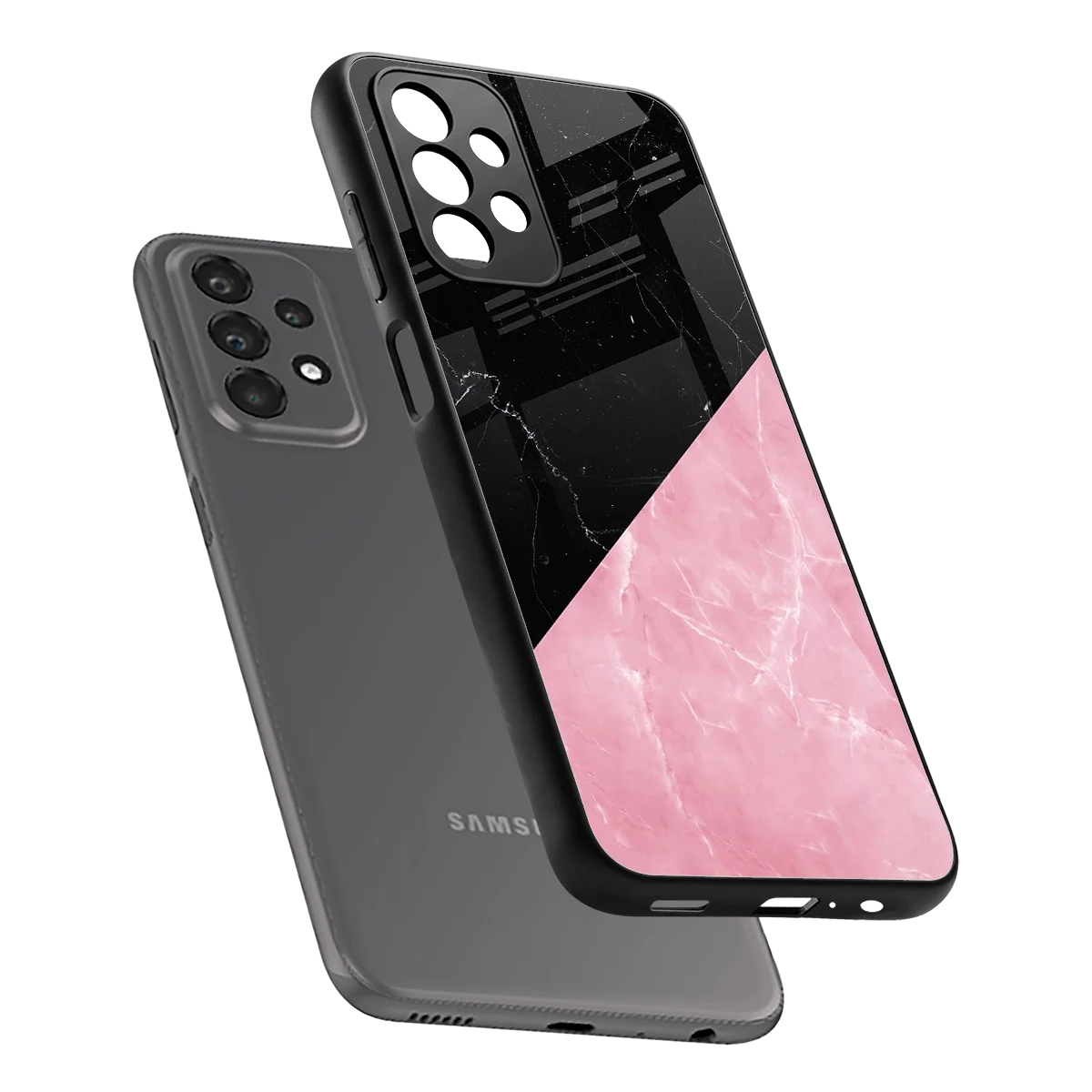 Obsidian Rose sleek samsung galaxy a23 cover with tempered glass back and TPU edges