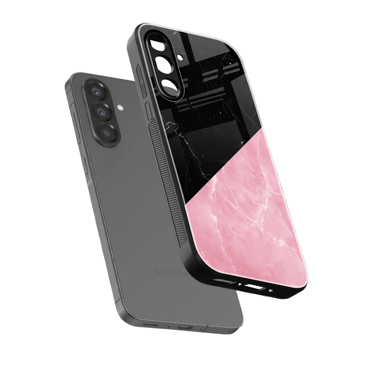 Obsidian Rose sleek samsung galaxy a36 5g cover with tempered glass back and TPU edges