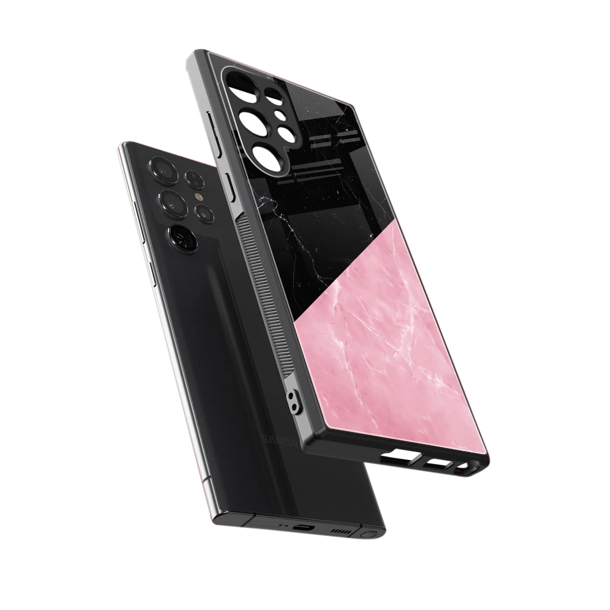 Obsidian Rose sleek samsung galaxy s24 ultra cover with tempered glass back and TPU edges