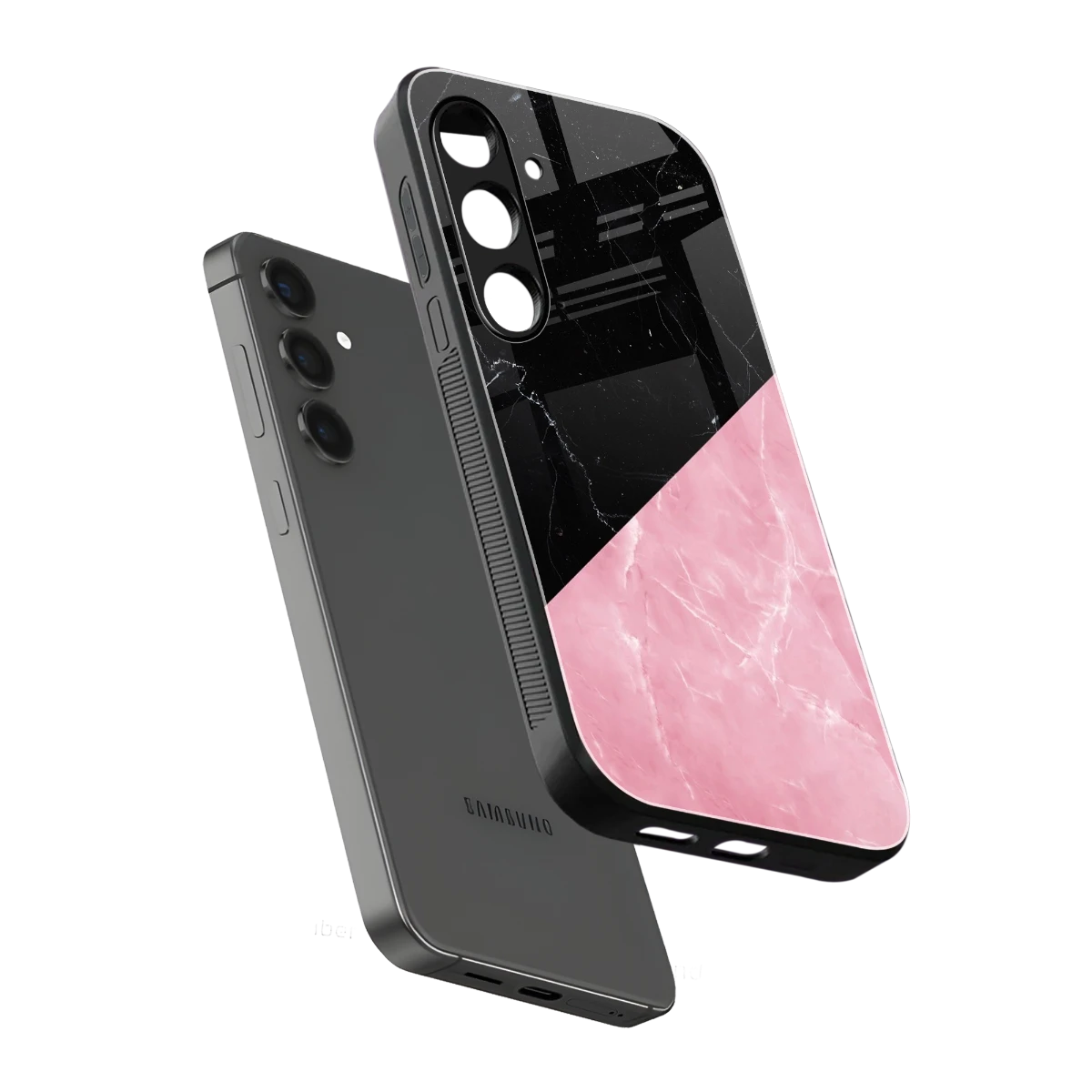 Obsidian Rose sleek samsung galaxy s25 cover with tempered glass back and TPU edges