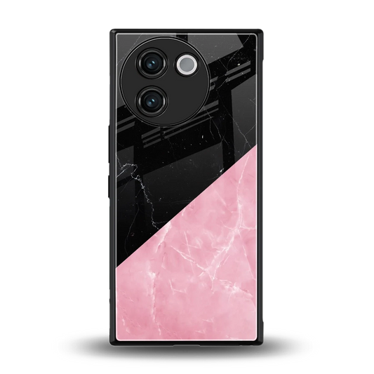 Obsidian Rose back phone cover | glass case for vivo v30e