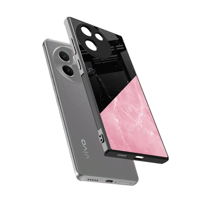 Obsidian Rose sleek vivo v30e cover with tempered glass back and TPU edges