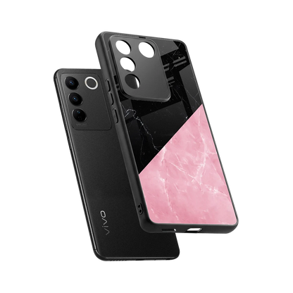 Obsidian Rose sleek vivo v27 5g cover with tempered glass back and TPU edges