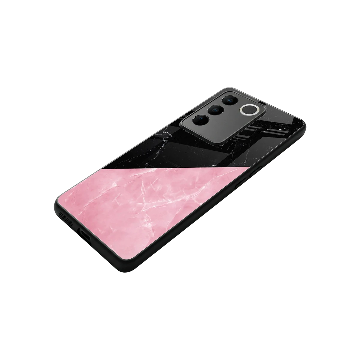 Obsidian Rose stylish phone case for vivo v27 5g | glossy glass and slim fit