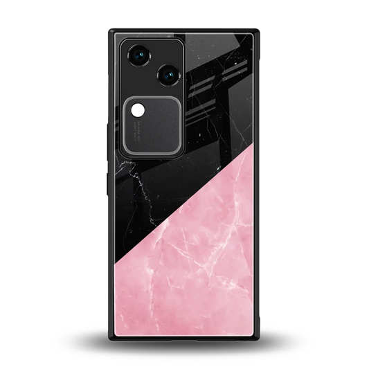 Obsidian Rose back phone cover | glass case for vivo v30