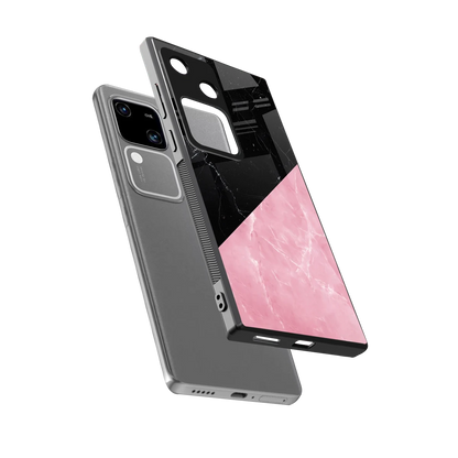Obsidian Rose sleek vivo v30 cover with tempered glass back and TPU edges