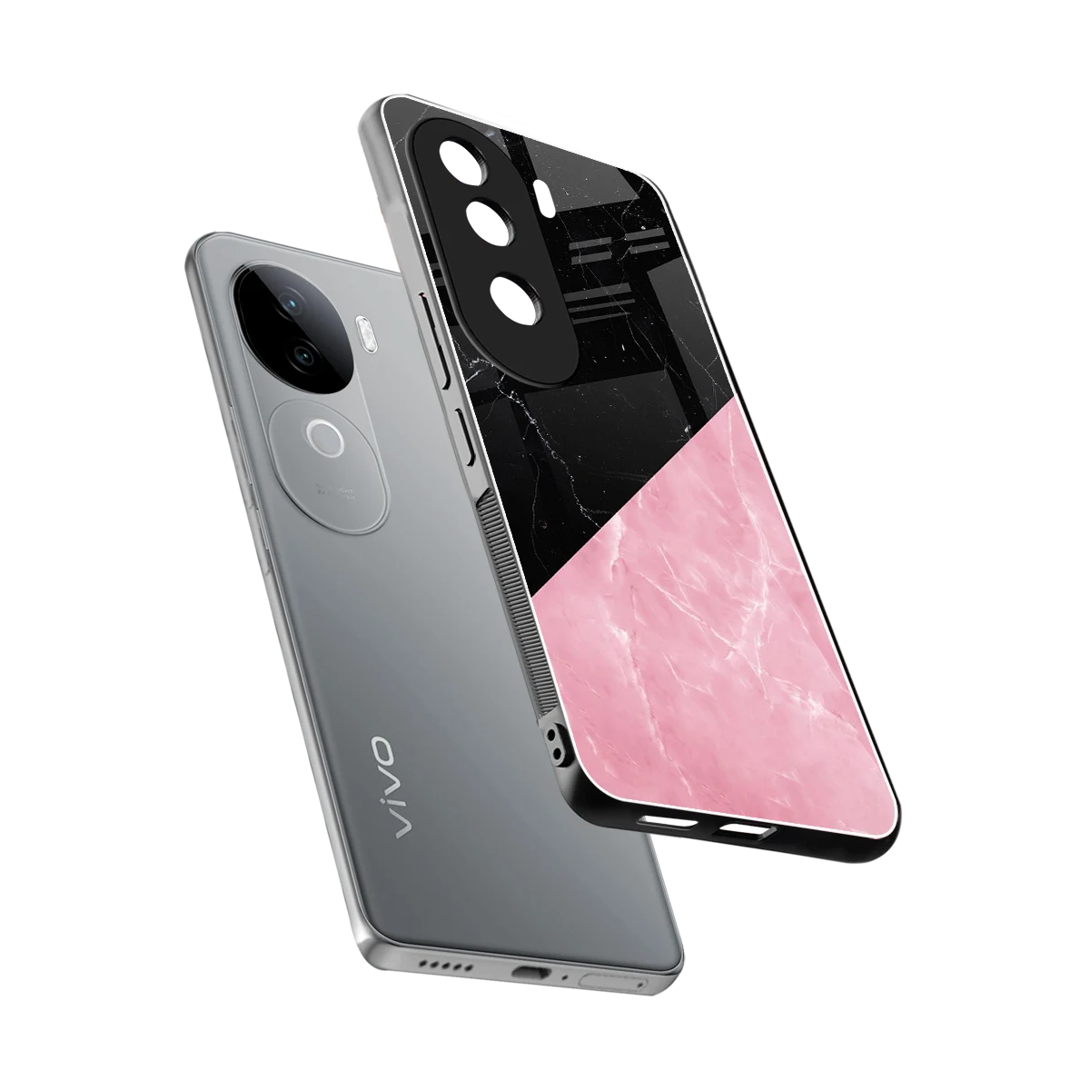 Obsidian Rose sleek vivo v40e cover with tempered glass back and TPU edges