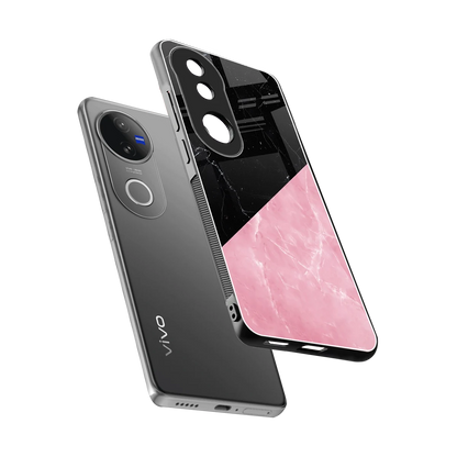 Obsidian Rose sleek vivo v50 cover with tempered glass back and TPU edges