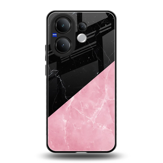 Obsidian Rose back phone cover | glass case for vivo v60