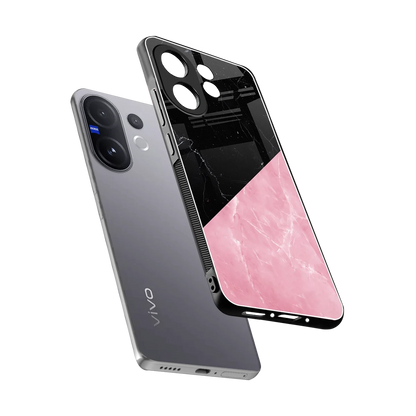 Obsidian Rose sleek vivo v60 cover with tempered glass back and TPU edges