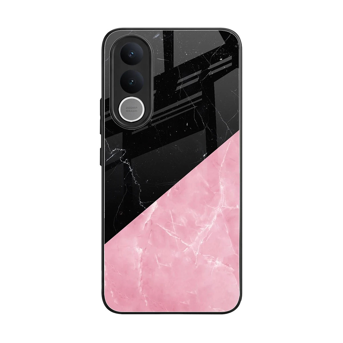 Obsidian Rose back phone cover | glass case for vivo v70 fe