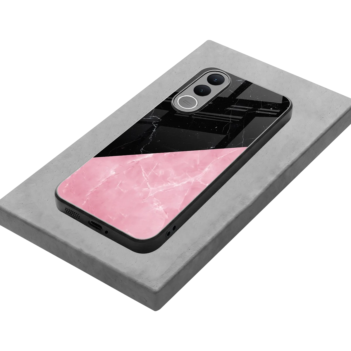 Obsidian Rose stylish phone case for vivo v70 fe | glossy glass and slim fit