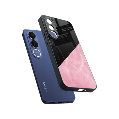 Obsidian Rose sleek vivo v70 fe cover with tempered glass back and TPU edges