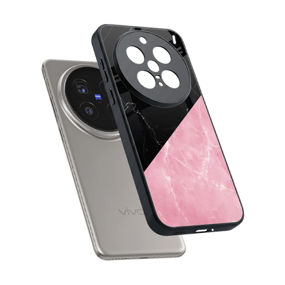 Obsidian Rose sleek vivo x200 pro cover with tempered glass back and TPU edges