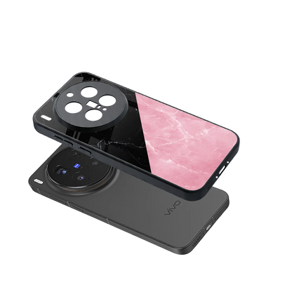Obsidian Rose sleek vivo x300 pro cover with tempered glass back and TPU edges