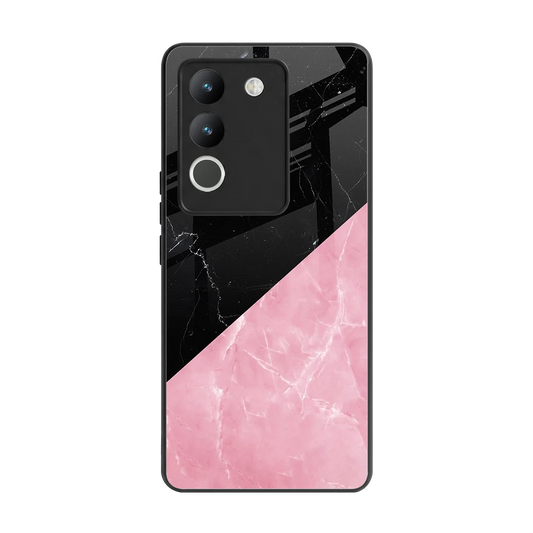 Obsidian Rose back phone cover | glass case for vivo y200 5g