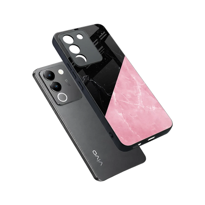Obsidian Rose sleek vivo y200 5g cover with tempered glass back and TPU edges