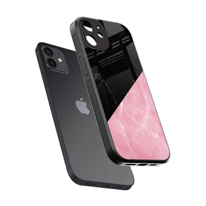 Obsidian Rose sleek iphone 12 cover with tempered glass back and TPU edges