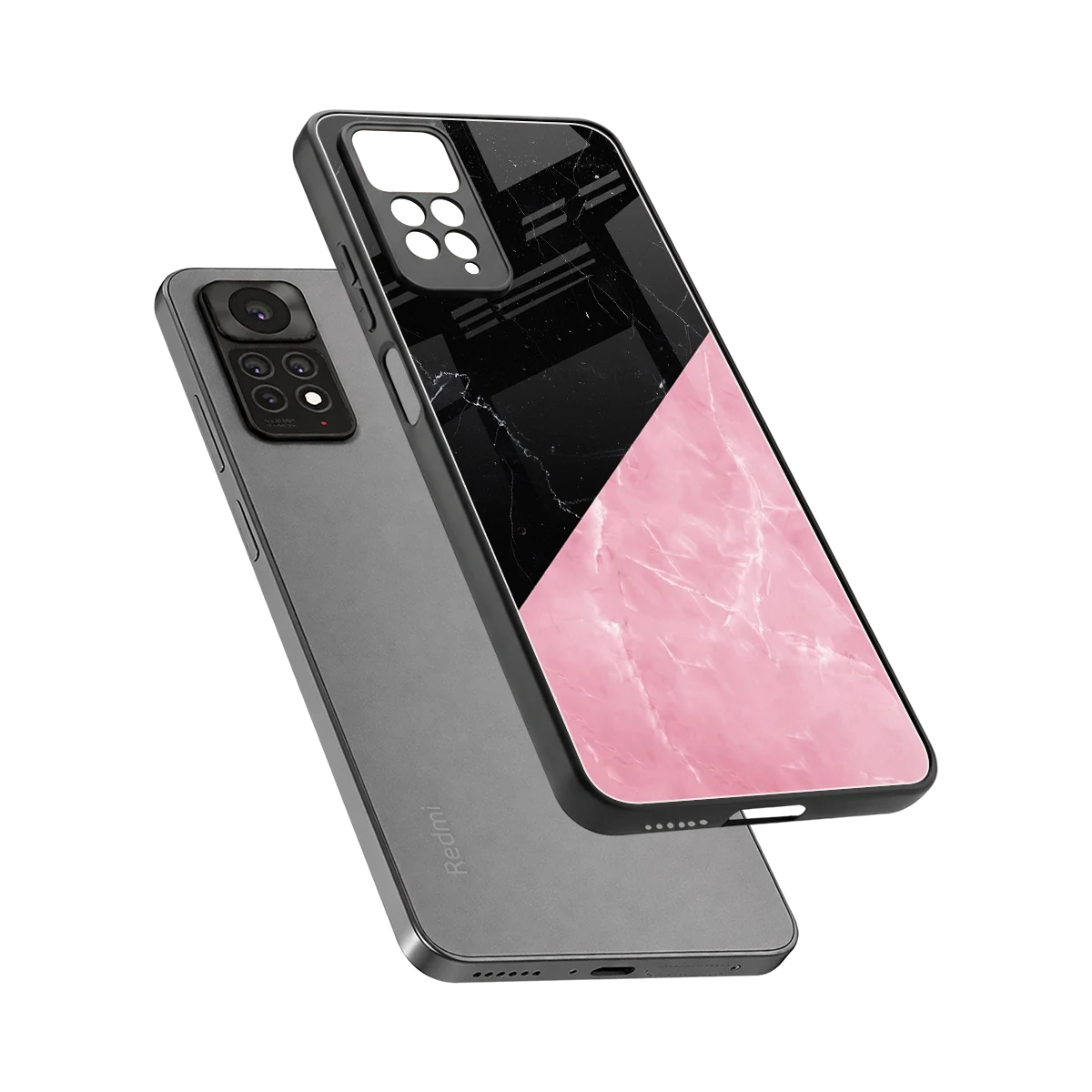 Obsidian Rose sleek redmi note 11 pro cover with tempered glass back and TPU edges