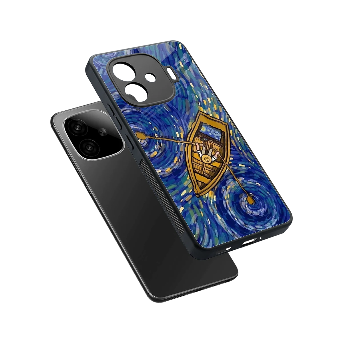 Ocean Voyage sleek iqoo neo 10r 5g cover with tempered glass back and TPU edges