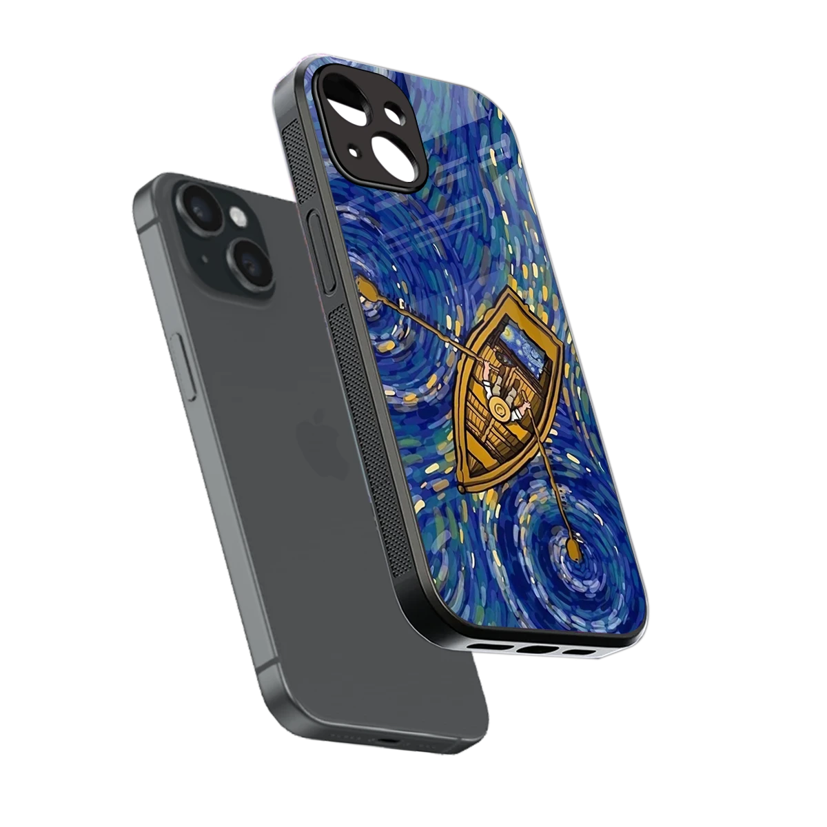 Ocean Voyage sleek iphone 13 cover with tempered glass back and TPU edges