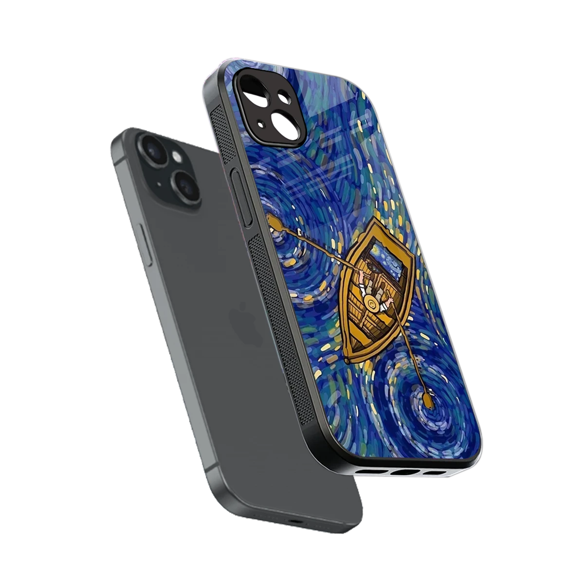 Ocean Voyage sleek iphone 15 plus cover with tempered glass back and TPU edges
